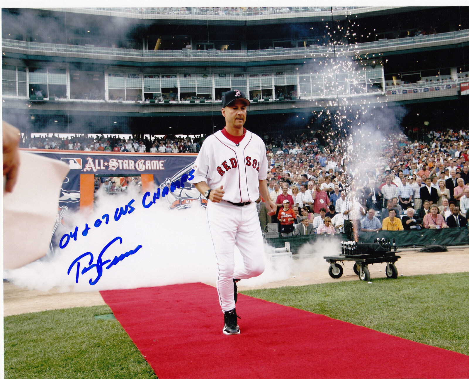 TERRY FRANCONA BOSTON RED SOX 04 & 07 WS CHAMPS ACTION SIGNED 8x10