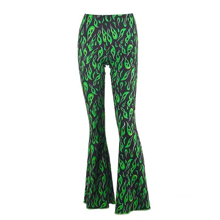 Take Me Out Green Fire Pants