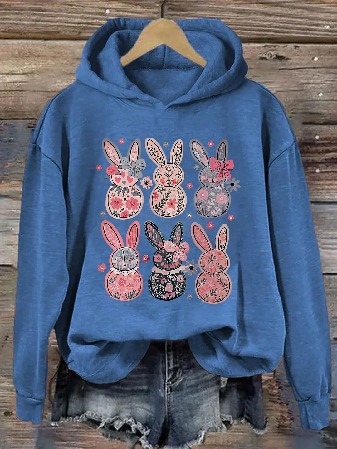 Coquette Easter Bunny Floral Hoodie