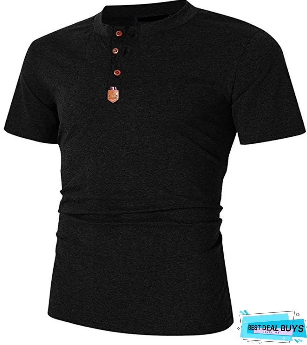 Large Size Solid Color T-Shirt Men Short Sleeve T-Shirt Advertising Shirt Men's Wear