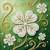 DIY Pearl Painting Four-leaf Clover for Home Wall Decor with Frame(25x25cm)