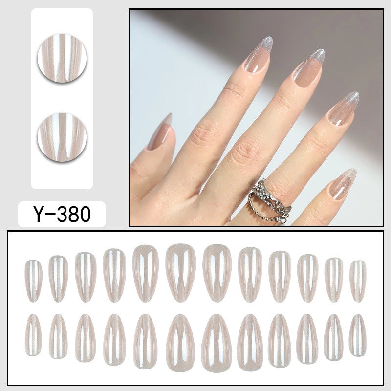 Sweet Color Block Heart Shape ABS Press-on Nails 1 Set