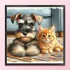 Schnauzer And Orange Cat-11CT Stamped Cross Stitch 40*40cm/15.75*15.75in tapestrymarket