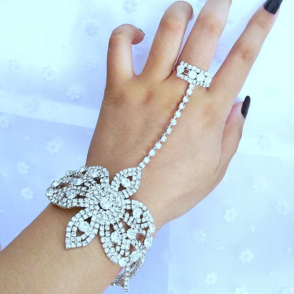 Kyley Crystal Ring Bracelet-Mayoulove