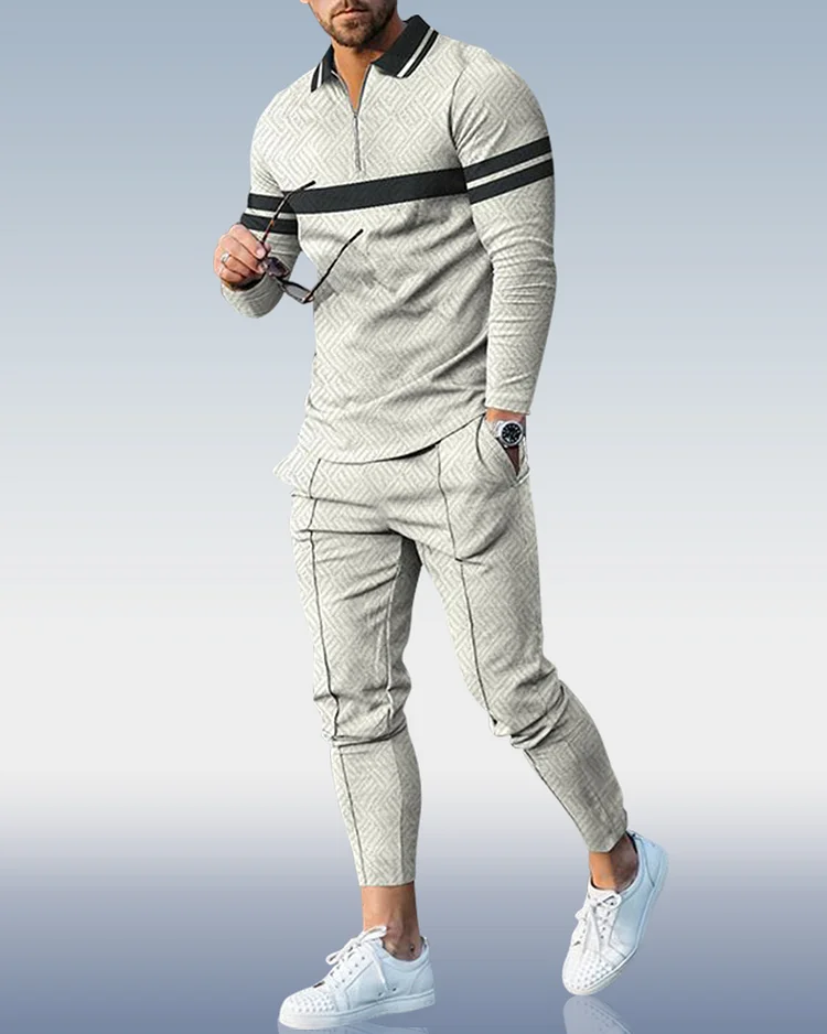 Men's Casual Personality Polo Suit 106
