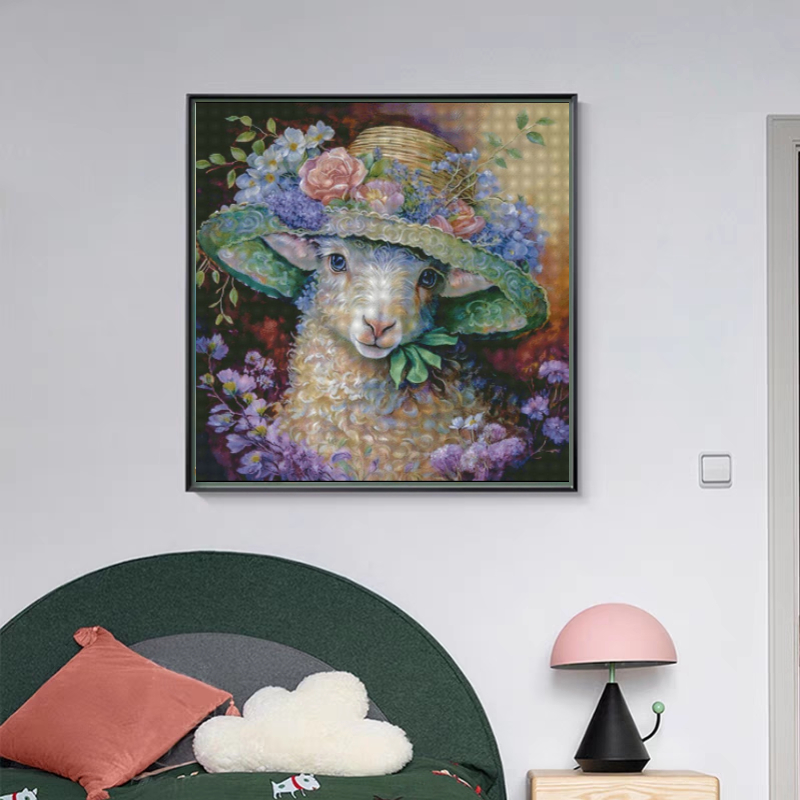 [ZZ2391-Colorful Sheep Lamb] Painting Fairy Cross Stitch