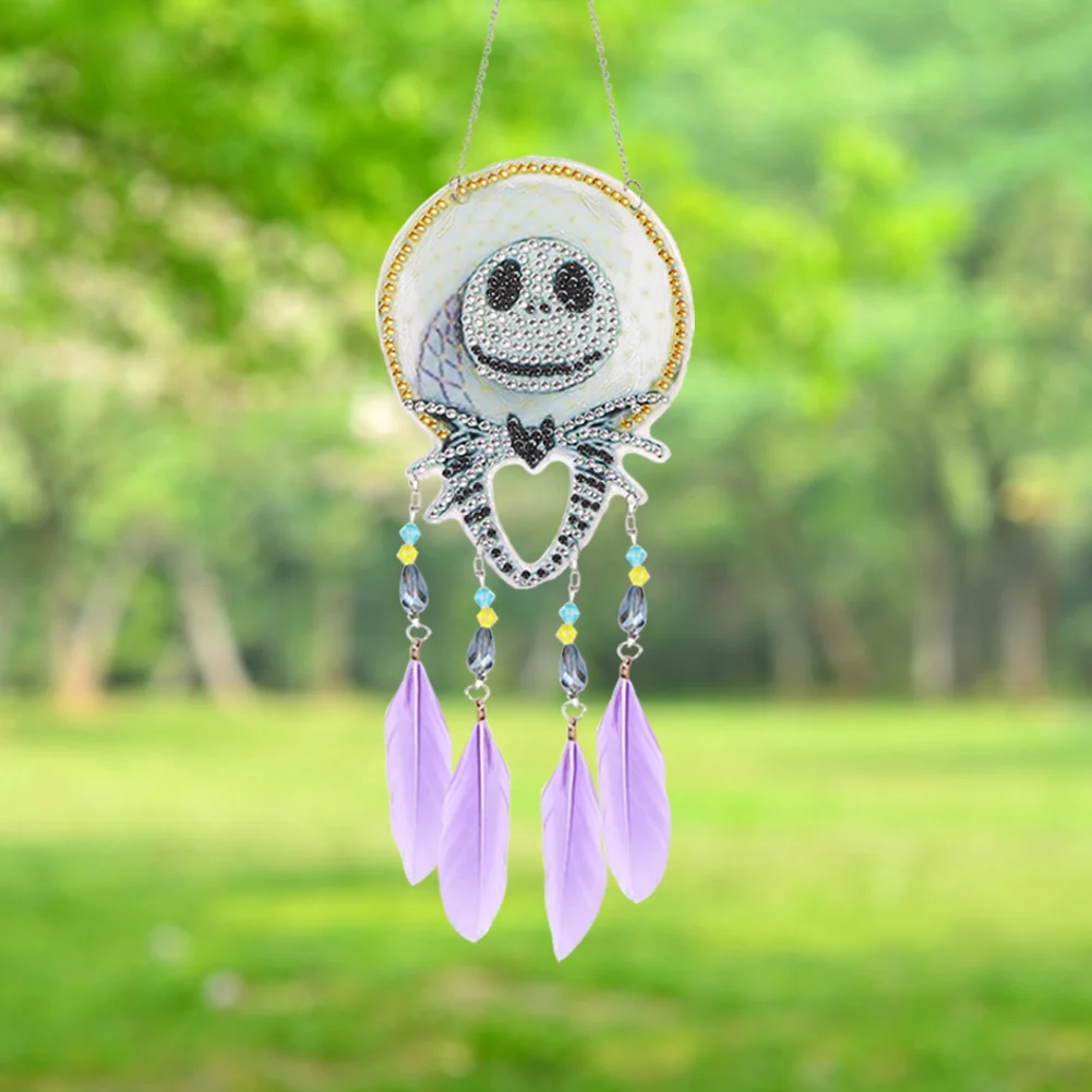 DIY Diamond Painting Dream Light Catcher Wind Chime - Skull