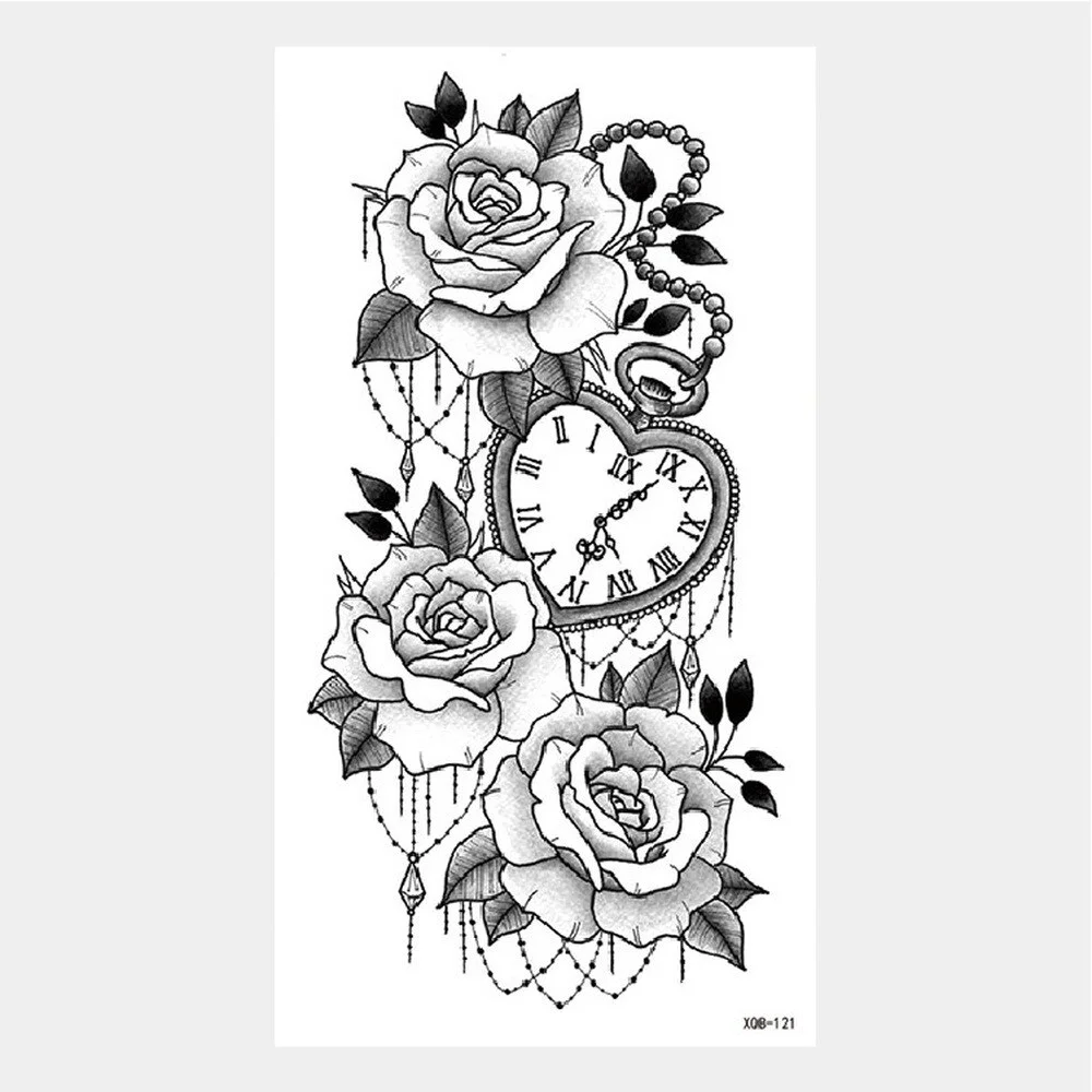 Sdrawing Tattoo Stickers Animal Tatoo Sticker Flying Dragon Wolf Head Tiger Dream Catcher Fake Tatto Body Art Makeup Stickers