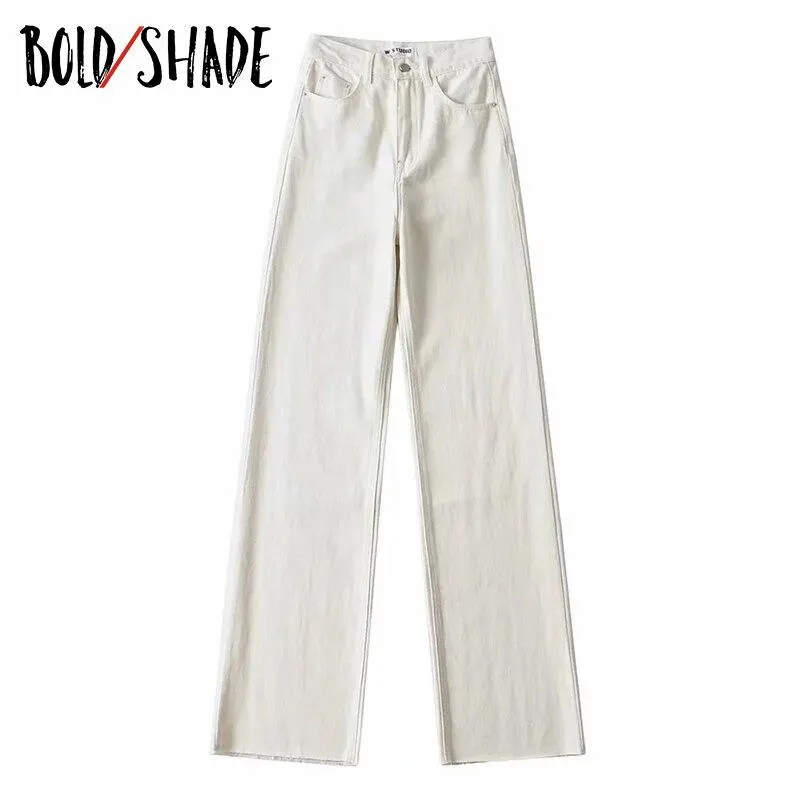 Bold Shade Streetwear Vintage Women 90s Denim Pants High Waist Long Straight Baggy Jeans Skater Girl Style Fall Winter Trousers