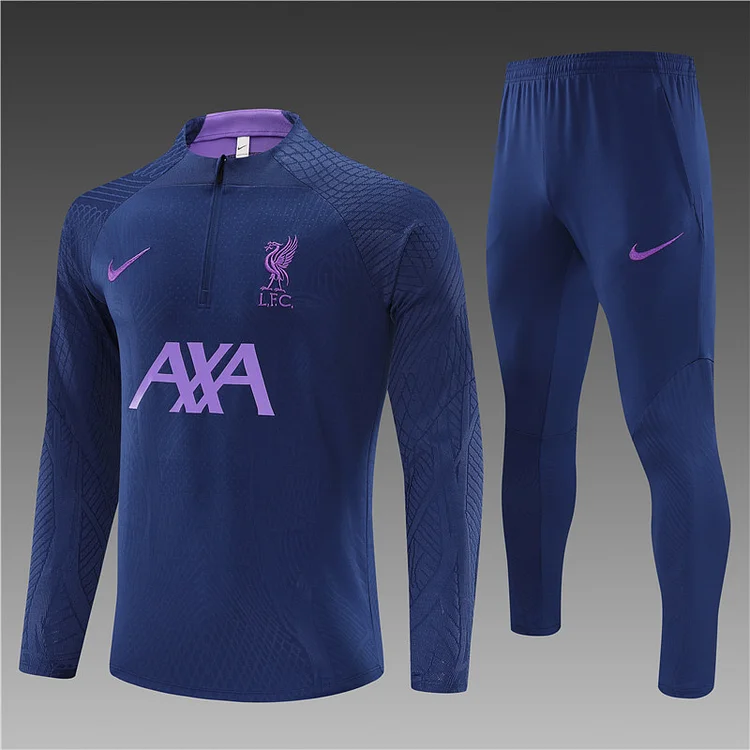 2023-24 Liverpool FC Royal Blue Half-Dress Training Jersey