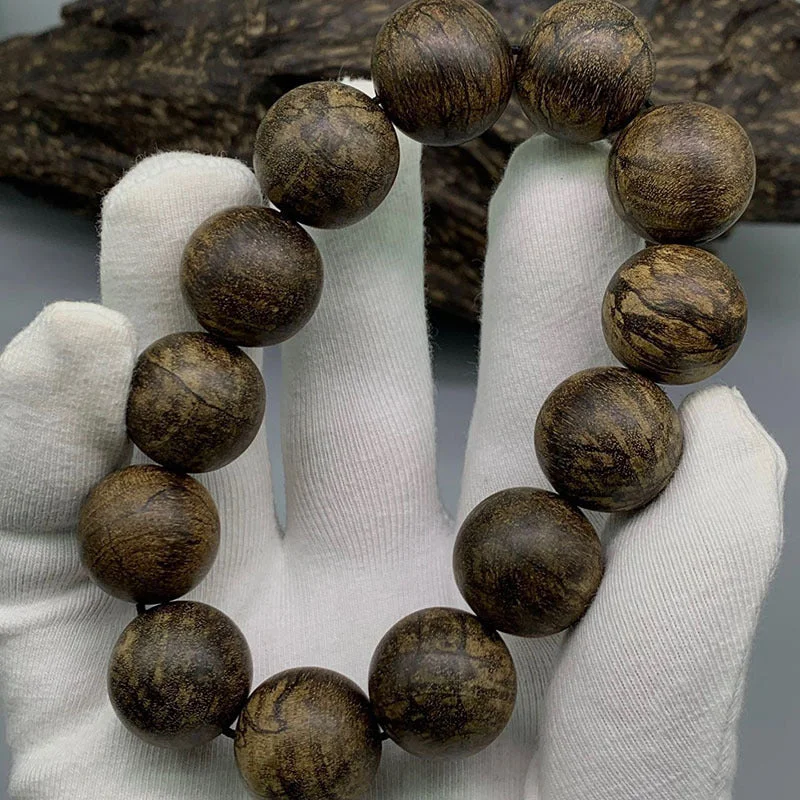 Natural Fragrant Agarwood Tibetan Buddhism Prayer Beads Bracelet