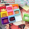9-Square Diamond Art Painting Tray 3D Printed Colorful Rhinestone Tray Organizer Lightweight & Portable for DIY Crafts Nail Dotting Tools (Multicolor)