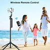 Automatic Face Tracking Tripod 360 Degree Rotation with Stand, Android and iPhone Tripod Holder with Remote and Gesture Control, No App Required, Built-in Tracking Camera Selfie Stick Tripod for Vlog Video Recording Tiktok