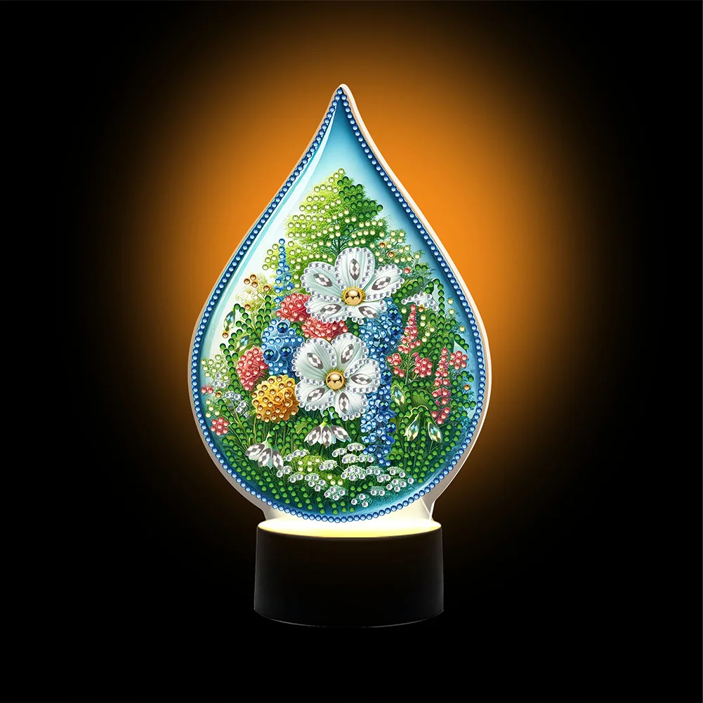 5D DIY Acrylic Flower Decorative Diamond Lamp for Art Crafts