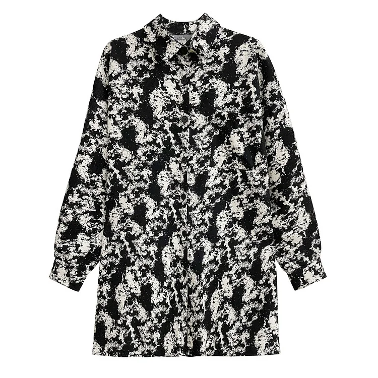 Vintage Corduroy Floral Long Sleeve Shirt - yankia