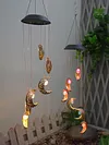 Moon Wind Chime Lamps Windbell Pendant Light LED Hanging Home Garden Decor