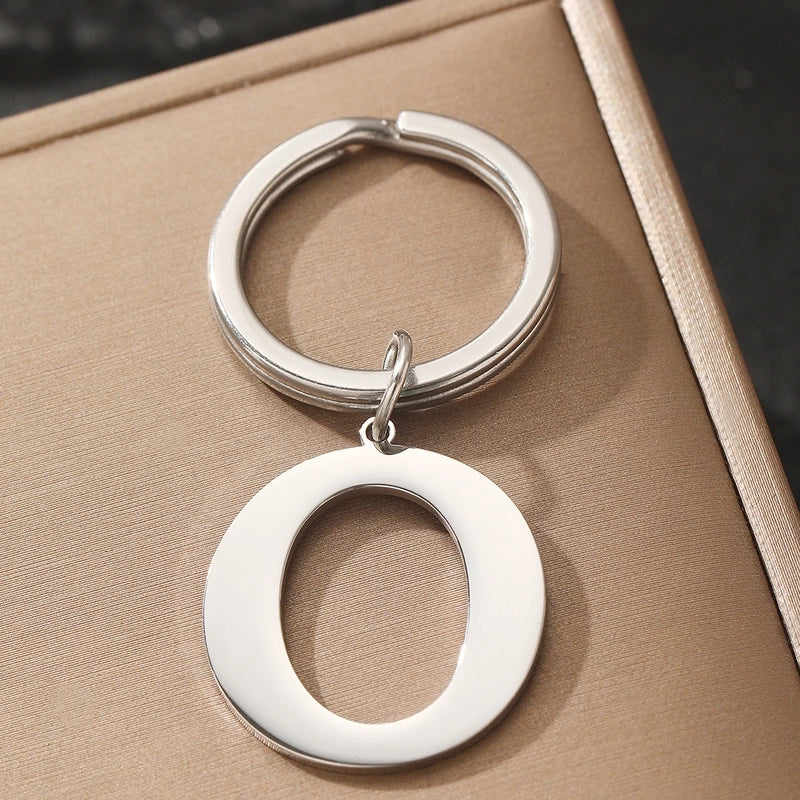 Basic Minimalist Letter 304 Stainless Steel Polishing Unisex Bag Pendant Keychain
