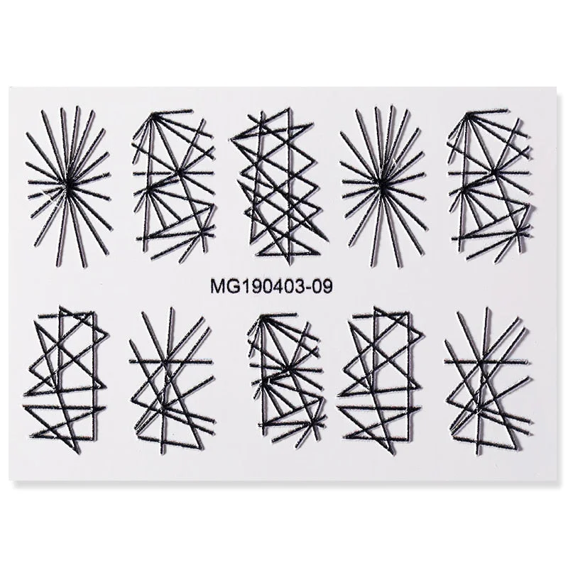 1PC Simple White Embossed Flower Lace 5D Sticker Three-dimensional Embossed Nail Art Decal Floral Butterfly Decoration