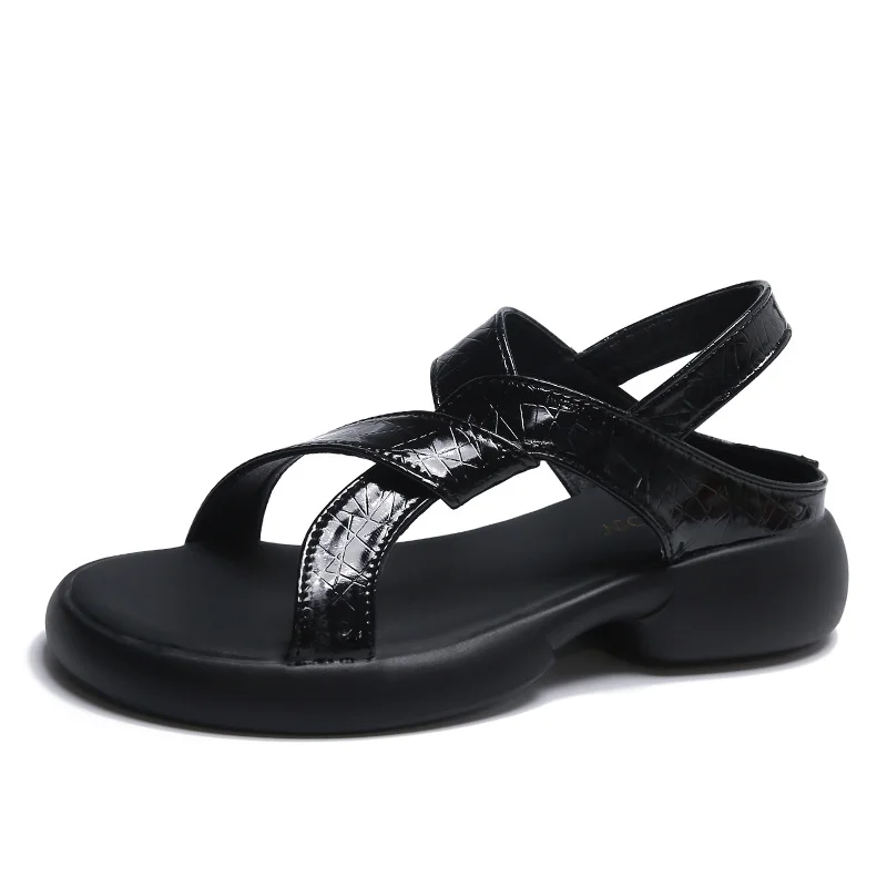 Tanguoant Tanguoant One Foot Pedal Sports Roman Sandals Women 2024 Summer Platform Retro Casual Fashion Beach Cool Drag Lady