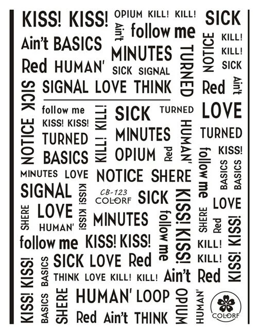 1 Sheet 3D Nail Stickers Black Geometric Flower Letter Patterns Adhesive Transfer Decals Nail Art DIY Design Decoration-Nail Inspo