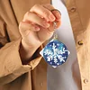 12Pcs DIY Diamond Painting Snowflakes Double Sided Keychain