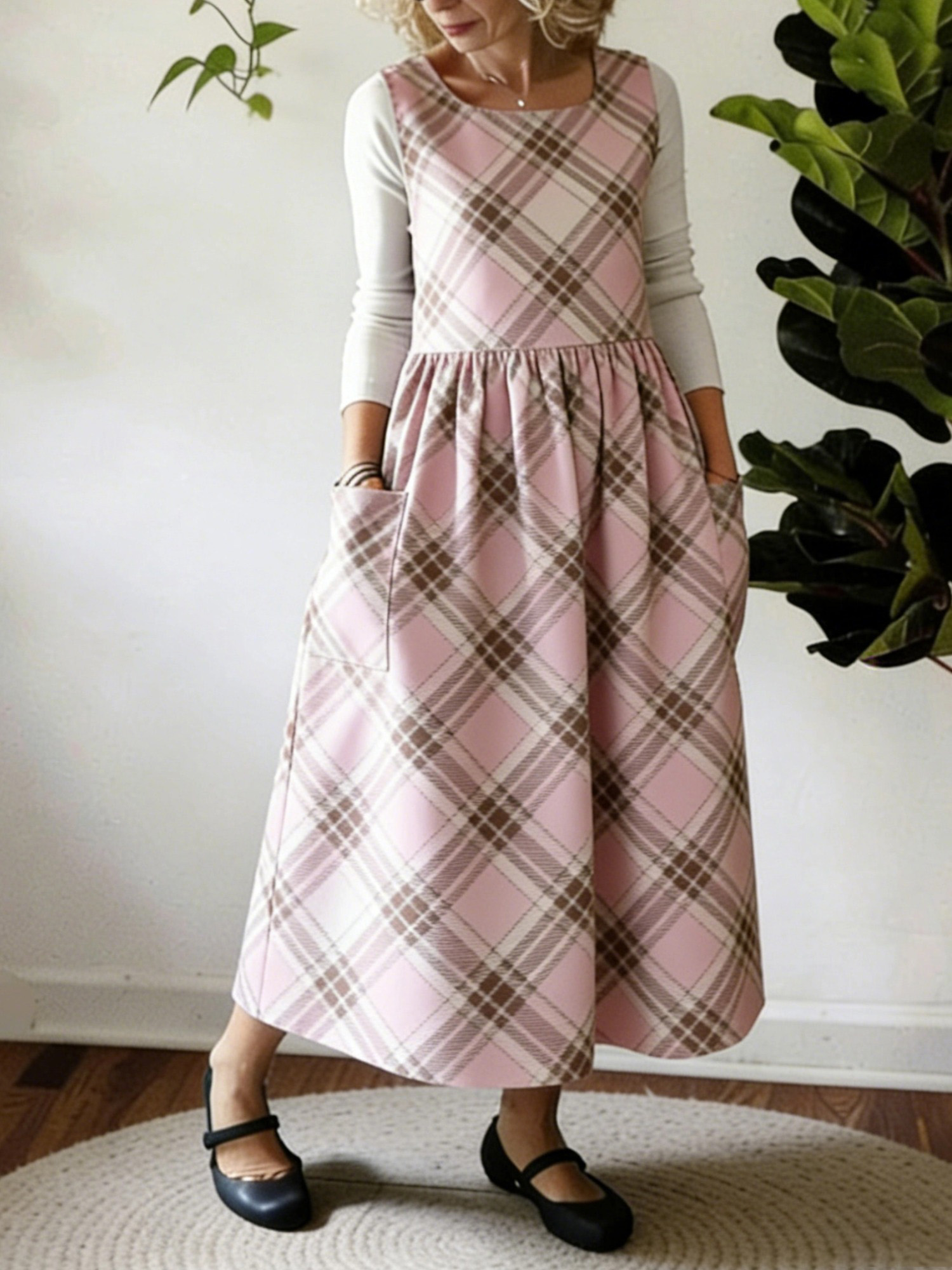 Pink Plaid Apron Apron