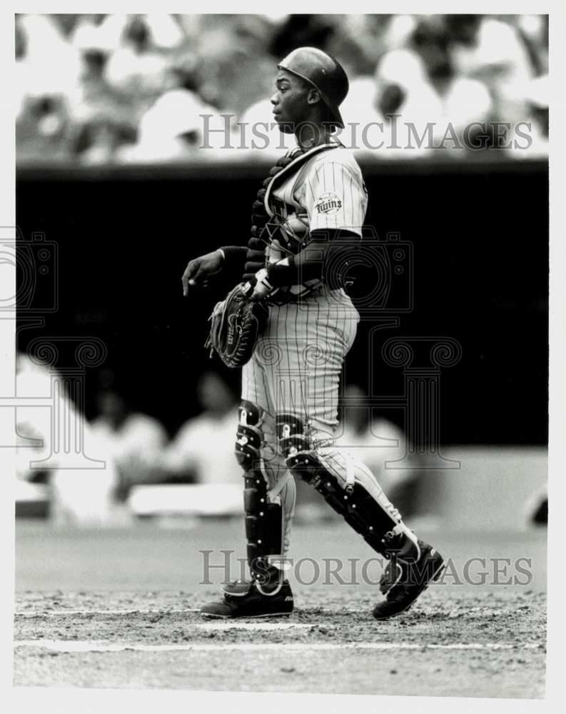 Press Photo Poster painting Lenny Webster, Catcher for the Minnesota Twins - lry18973