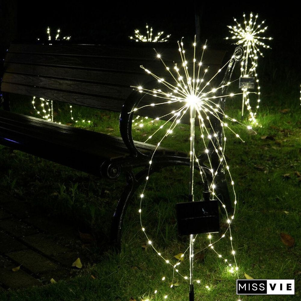 2PCS Solar Powered Garden Lights Outdoor Grass Globe Dandelion Lamp for Lawn Landscape Garden Holiday 1/2PCS