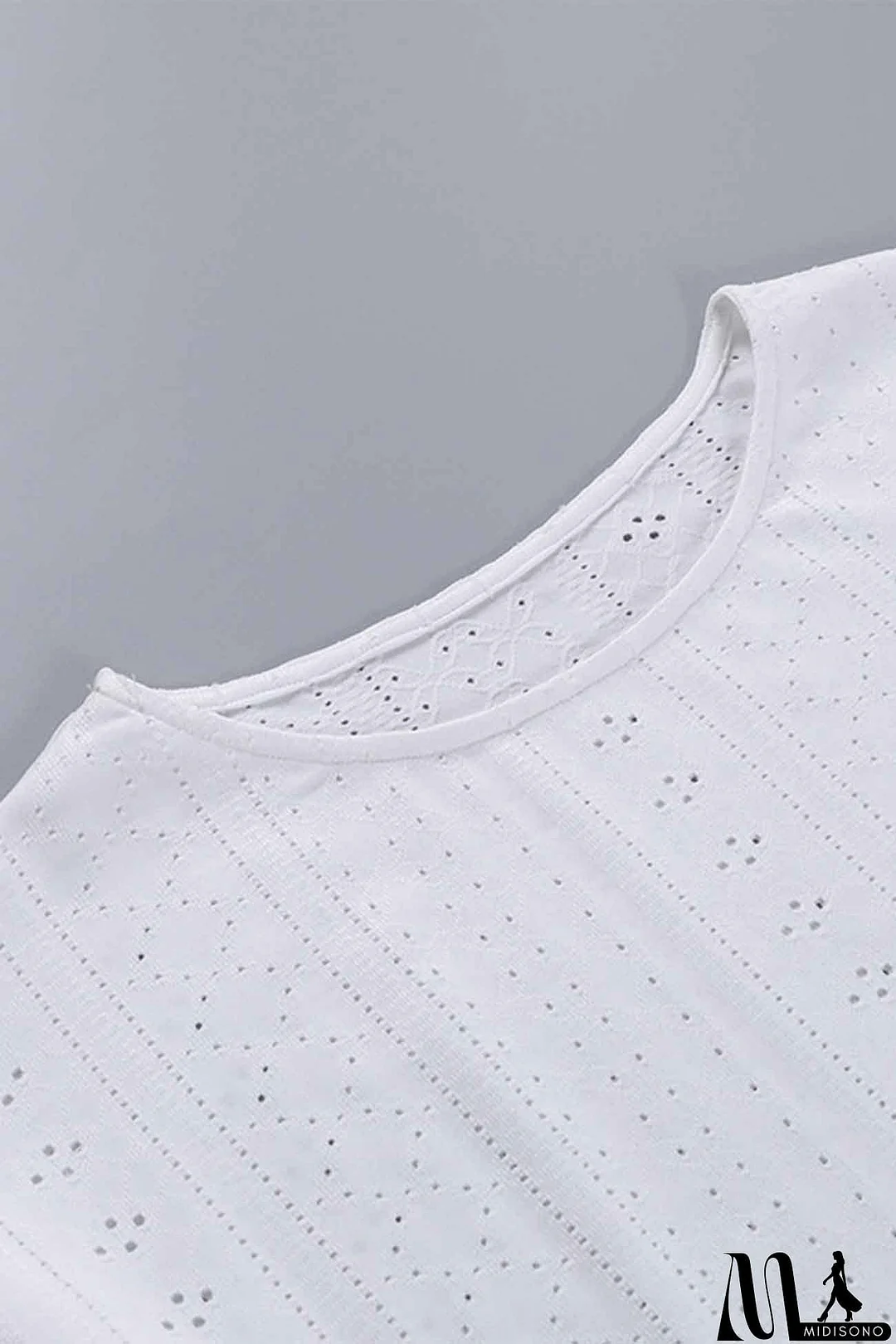 MidiSono - Hollow Long Sleeve Shorts Slit Two-Piece Set