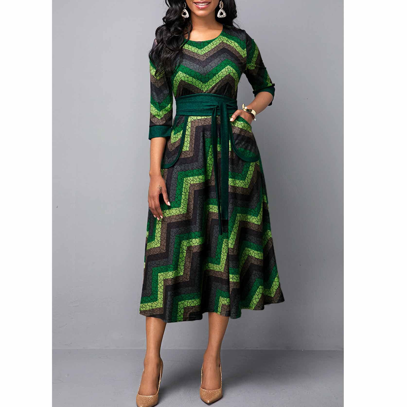 Plus Size Printing Maxi Evening Formal Party Dress