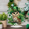 2D flache DIY, St. Patricks Day Eule, Diamantmalerei, Tischdekoration, Spezialform, Kristallkunst, Basteldekoration, einseitiger Bohrer f&uuml;r Wohnzimmer