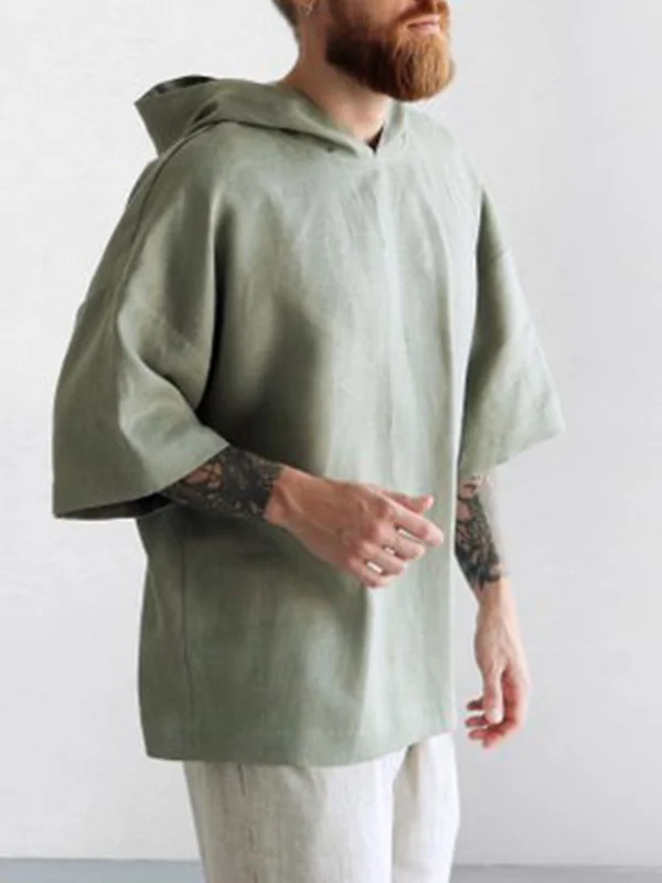 Mens hooded t-shirt Beach shirt