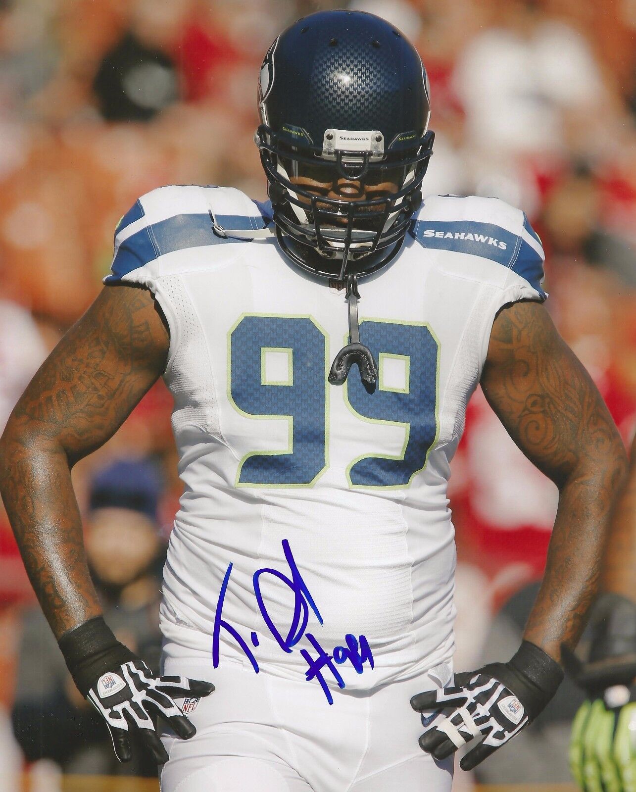 TONY McDANIEL SIGNED SEATTLE SEAHAWKS 8x10 Photo Poster painting #4 SUPER BOWL XLVIII CHAMPION