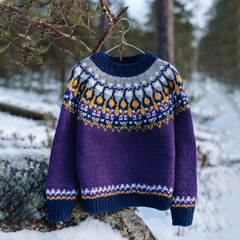 Vintage Icelandic Knit Jacquard Warmth Crew Neck Sweater（unisex） elevenforest