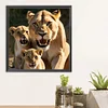 Diamond Painting-DIY Full Round Drill Lion Family