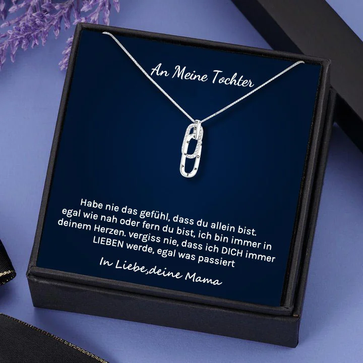 Geschenk für die Tochter S925 Silber Forever Linked Together Halskette Mahagoni-Box Geschenk-Box-Set