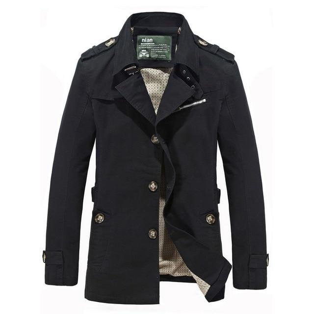 5XL Men Long Business Casual Cotton Jacket Trench Coat Men New Fashion Soft Safari Style OutWear Jackets Coats