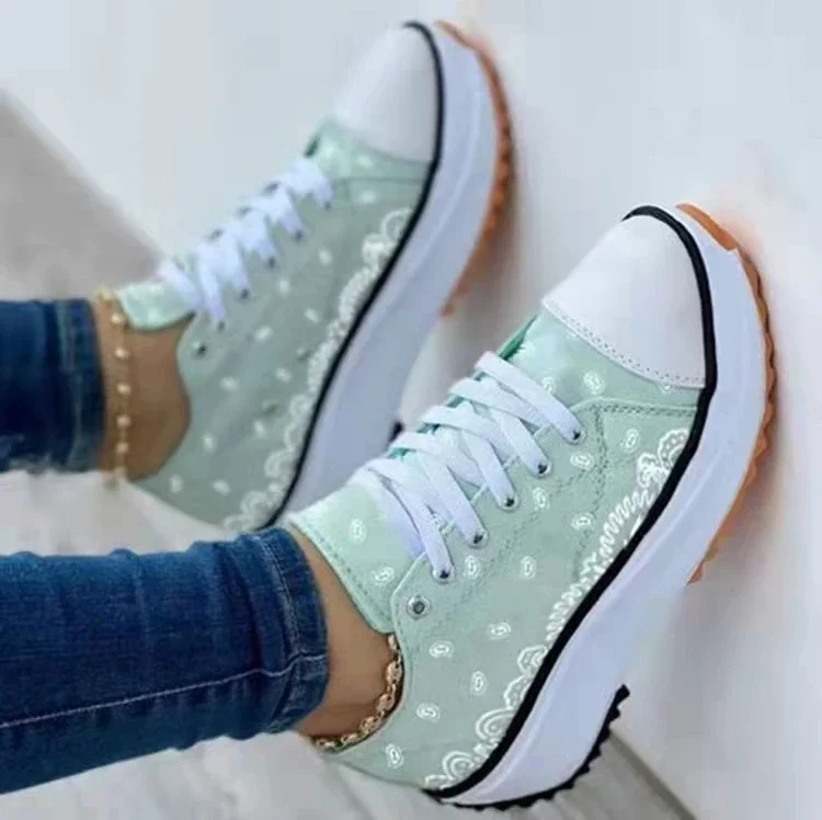 Qengg Women's Canvas Shoes 2022 New Canvas Shoes Fashionable Breathable High-top Casual Women's Shoes Thick-soled Lace-up Shoes