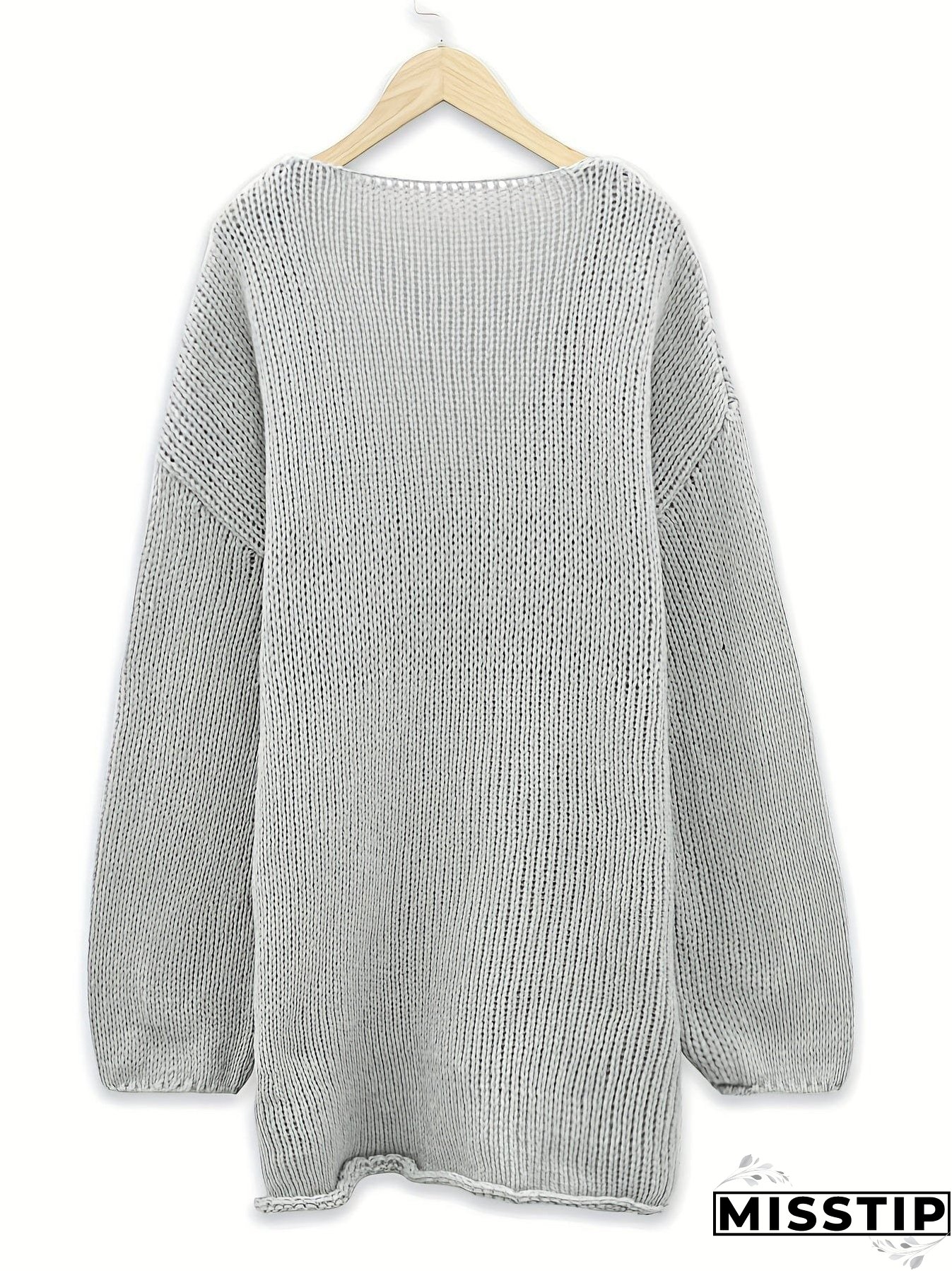 Checkered Pattern Knit Sweater for Women