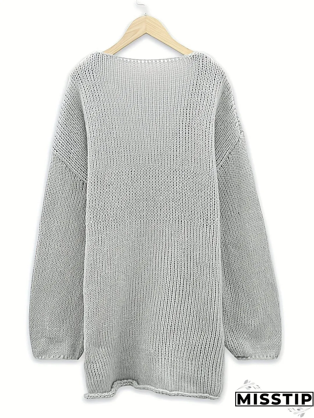 Checkered Pattern Knit Sweater for Women