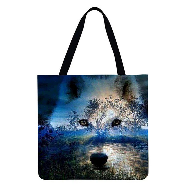 Wolf - Linen Tote Bag