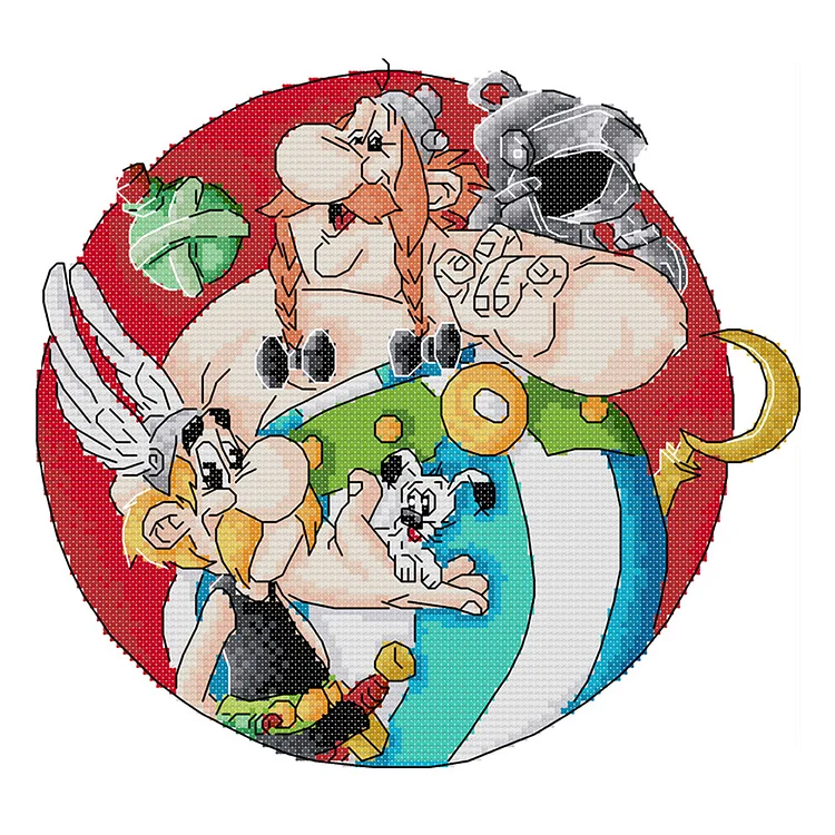 Cartoon 14CT Printed Cross Stitch Kits (28*27CM) fgoby