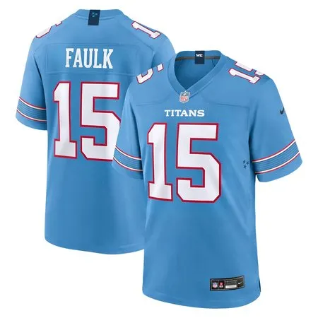 Youth Tennessee Titans #15 Keldric Faulk Blue 2026 NFL Draft Game Jersey