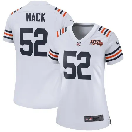 Women's Chicago Bears #52 Khalil Mack White 2019 100th Season Limited Stitched NFL Jersey