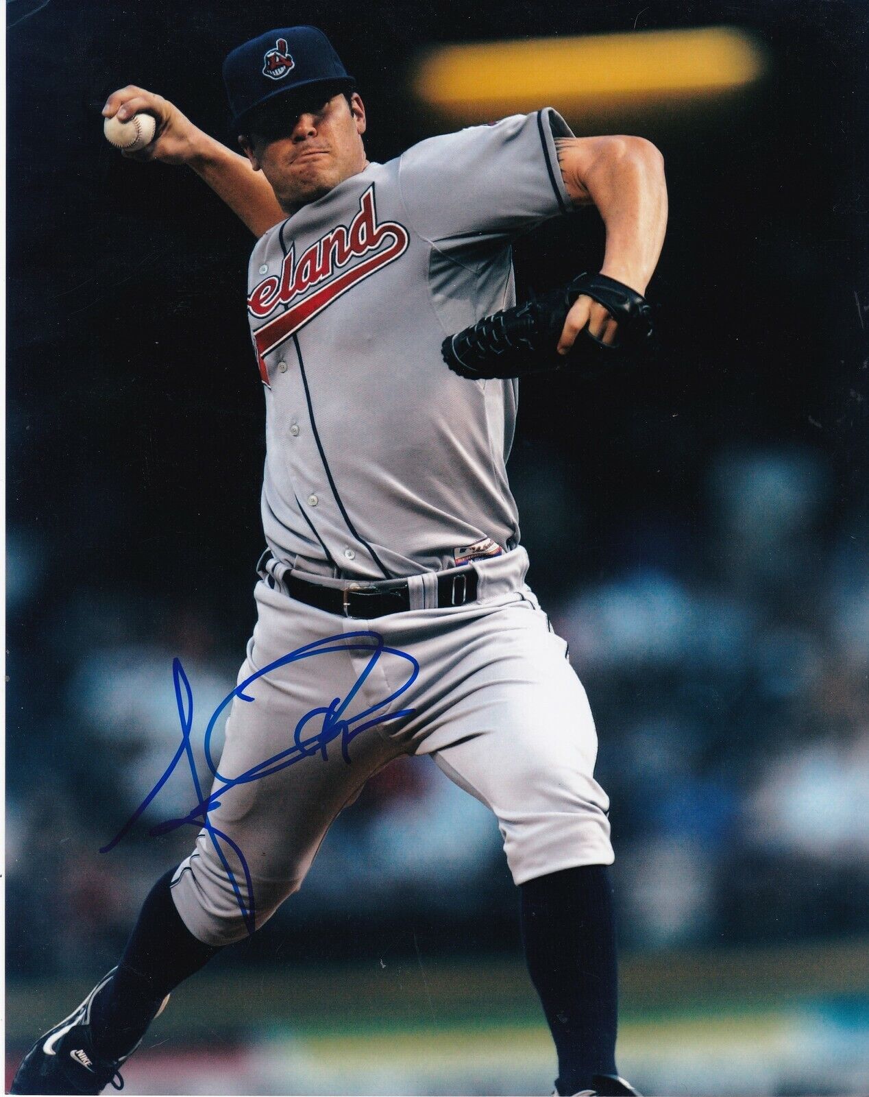 ANTHONY REYES CLEVELAND INDIANS ACTION SIGNED 8x10