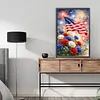 Diamond Painting -DIY Round Drill Independence Day Flag and Flowers(60*40CM)