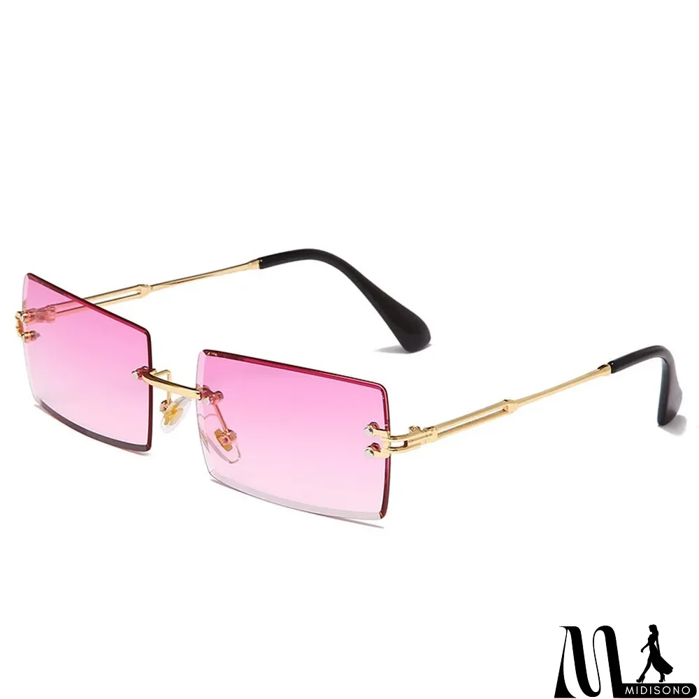 MidiSono - Women Rimless Metal Square Sunglasses