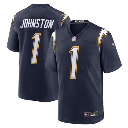 Men's Los Angeles Chargers #1 Quentin Johnston  Navy Alternate Super Chargers Game Player Jersey