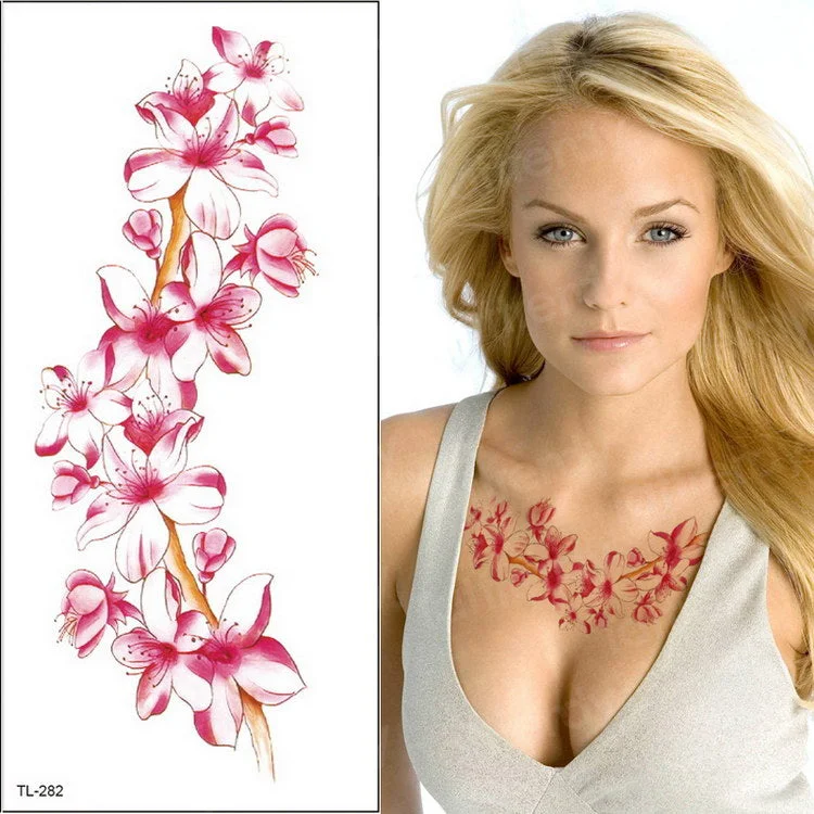 waterproof tattoo temporary sticker tattoo flower water transfer rose temporary tattoos on the body art girls bikini stickers
