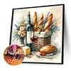 Peinture Diamant Pain Au Vin Rouge-Perceuse Ronde-40*40CM